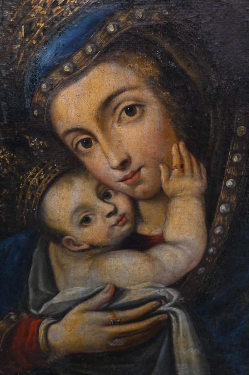 Virgin Mary Of Belen - Oil On Canvas - Spanish School 18th Century-photo-4